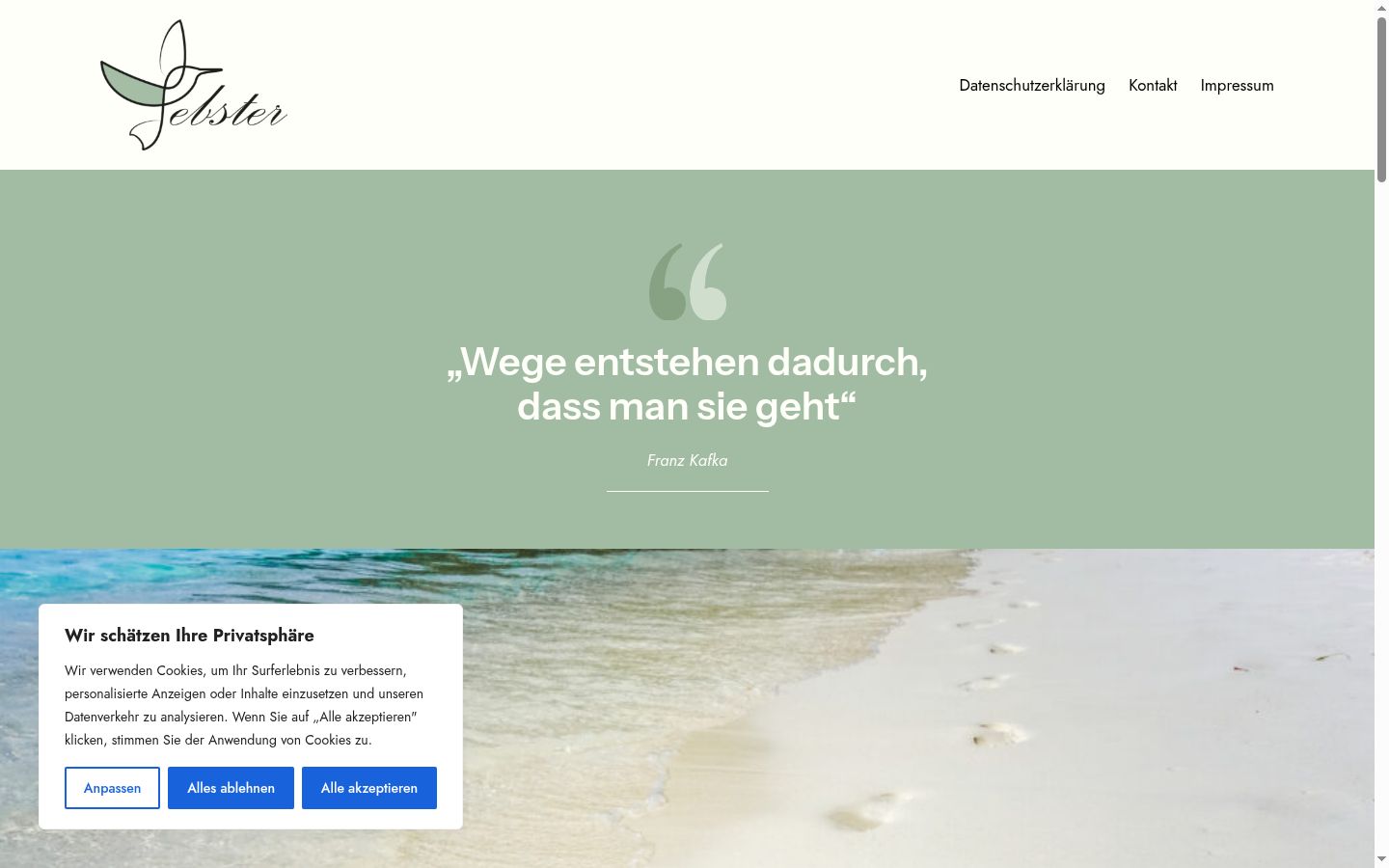 Screenshot des Einwilligungsbanners vor jeglicher Interaktion