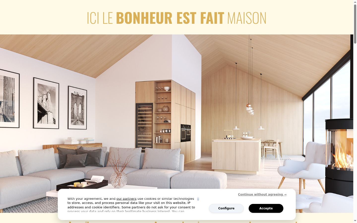 Capture d'écran de la bannière de consentement affichée avant toute interaction
