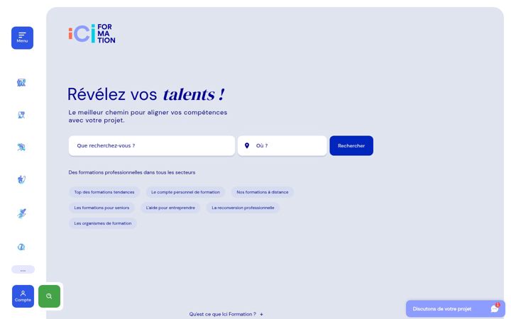 Screenshot of iciformation.fr