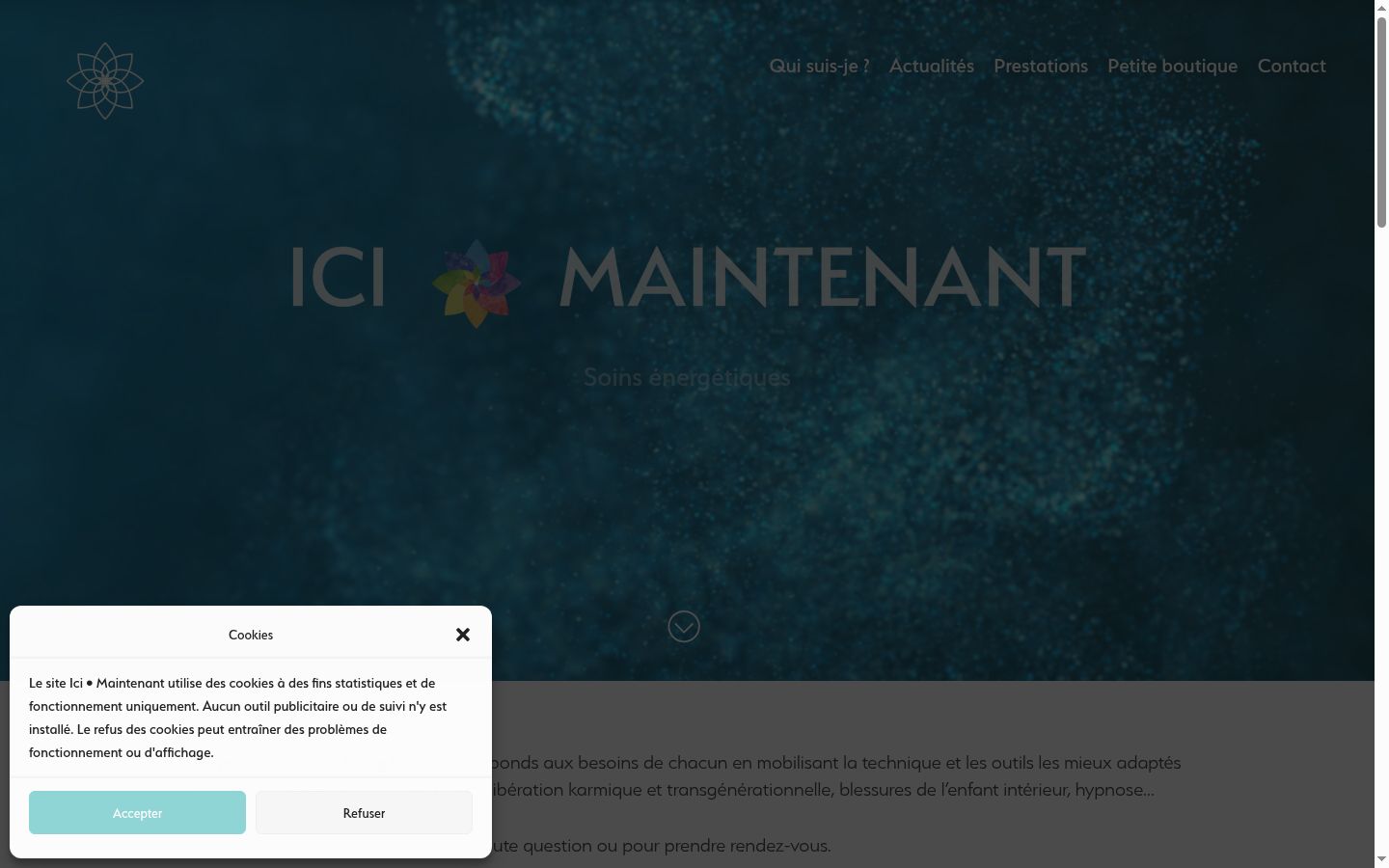 Screenshot of the consent banner shown before any interaction