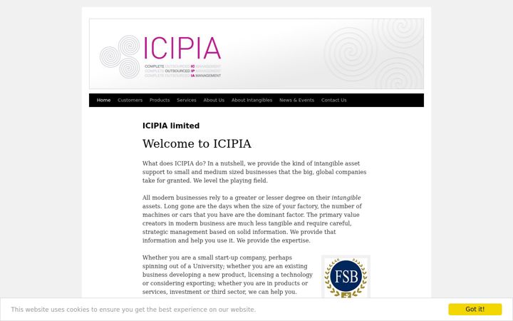 Screenshot of icipia.com