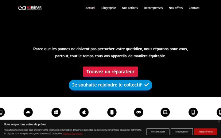 Screenshot of icirepar.fr