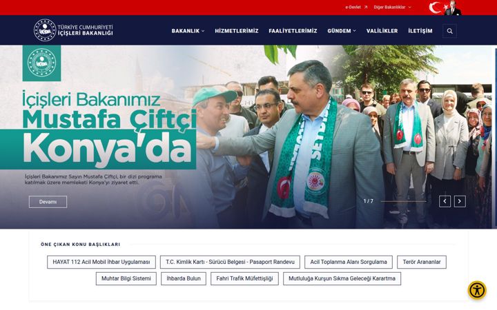 Screenshot of icisleri.gov.tr