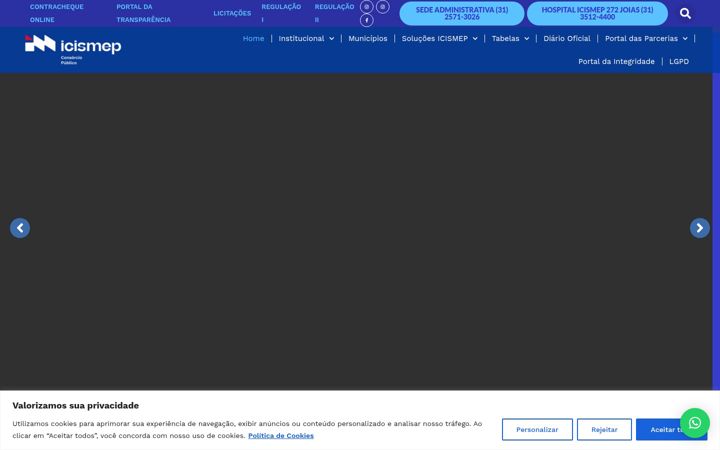 Screenshot of icismep.mg.gov.br