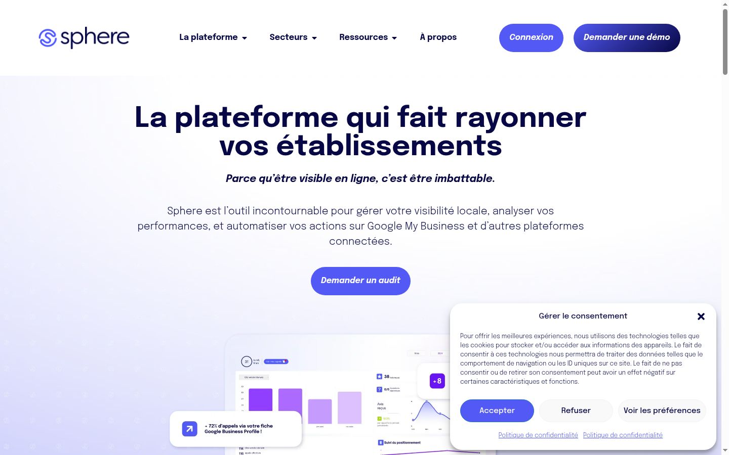Screenshot del banner di consenso mostrato prima di qualsiasi interazione