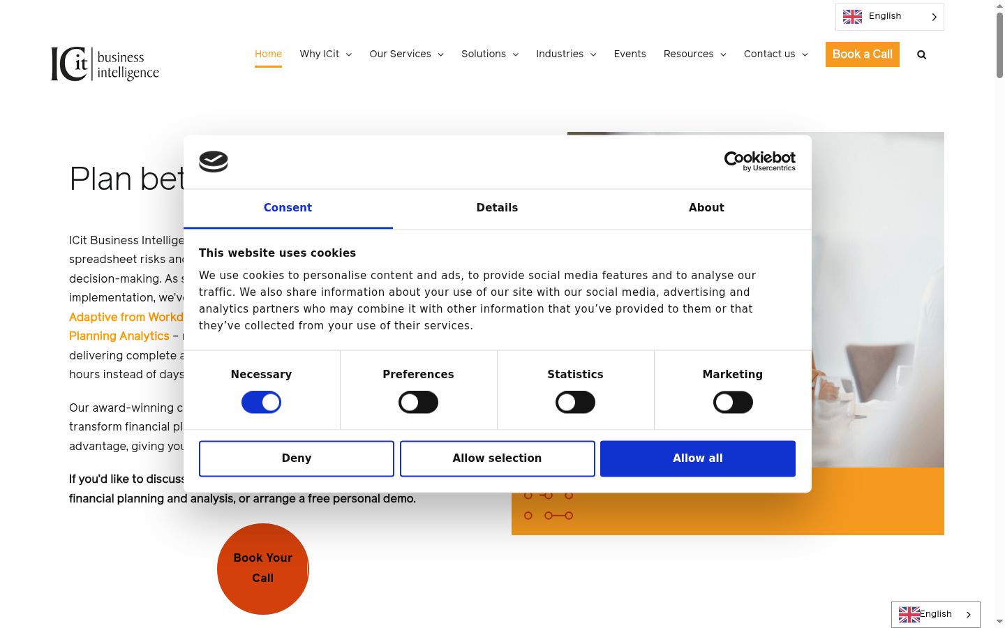 Screenshot of the consent banner shown before any interaction