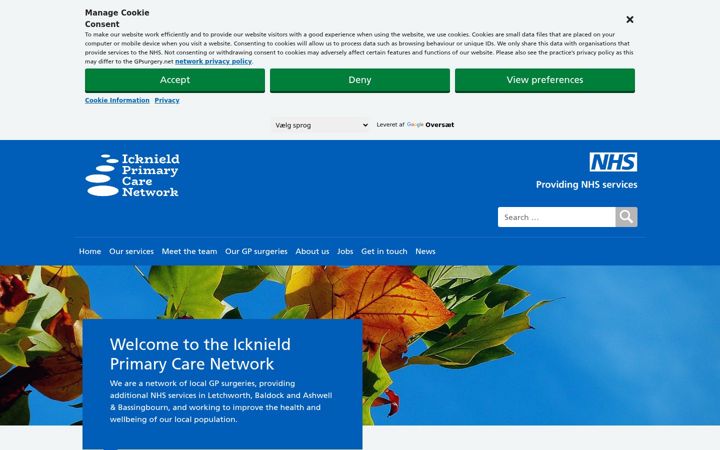 Screenshot of icknieldpcn.nhs.uk