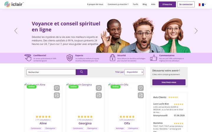 Screenshot of iclair.com