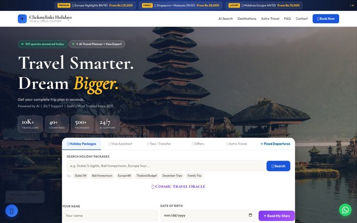 Screenshot of iclicktravel.com