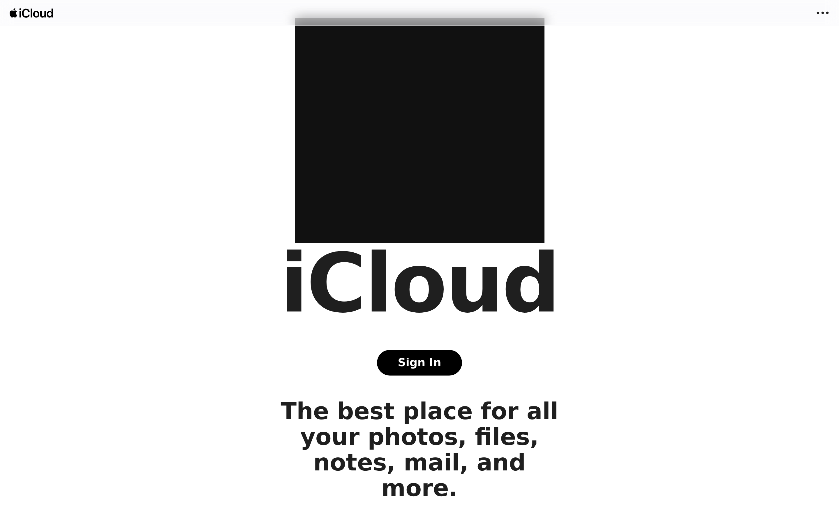 Screenshot of icloud.com
