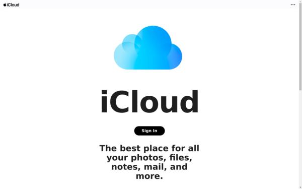 Screenshot of icloud.com