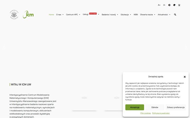 Ekrānuzņēmums no icm.edu.pl
