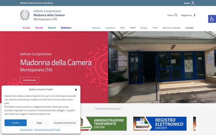 Screenshot of icmadonnadellacamera.edu.it