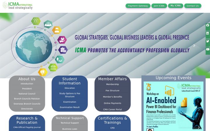 Screenshot of icmainternational.com