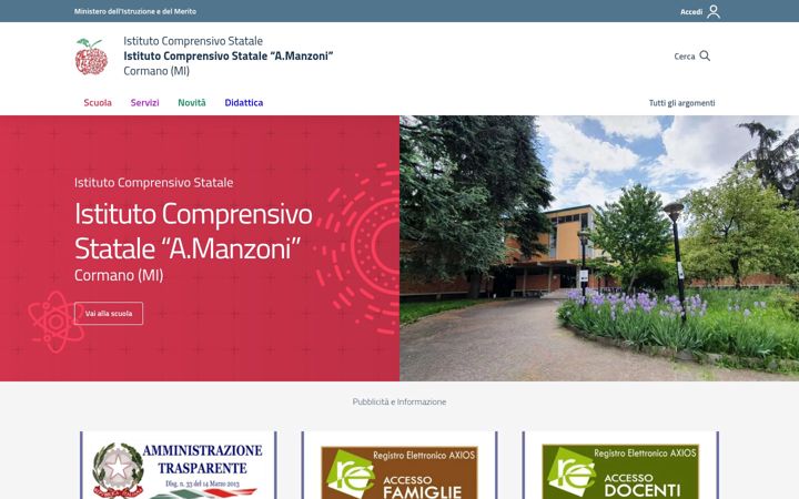Screenshot of icmanzonicormano.edu.it