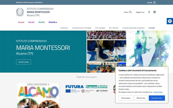 Screenshot of icmariamontessori.edu.it