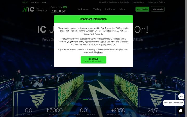 Screenshot of icmarkets-global.com