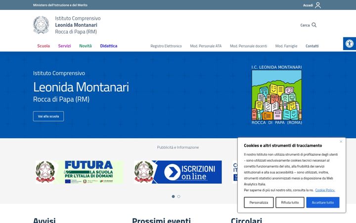 Screenshot of icmontanariroccadipapa.edu.it