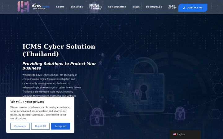 Screenshot of icmscyber.com