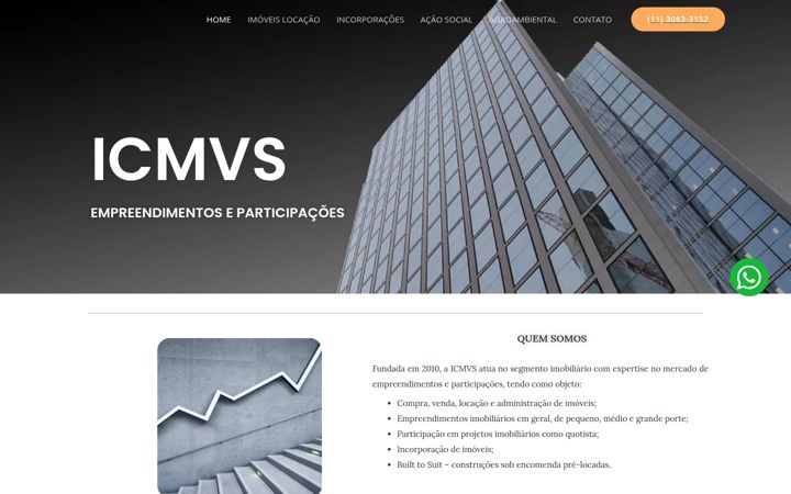 Screenshot of icmvs.com.br