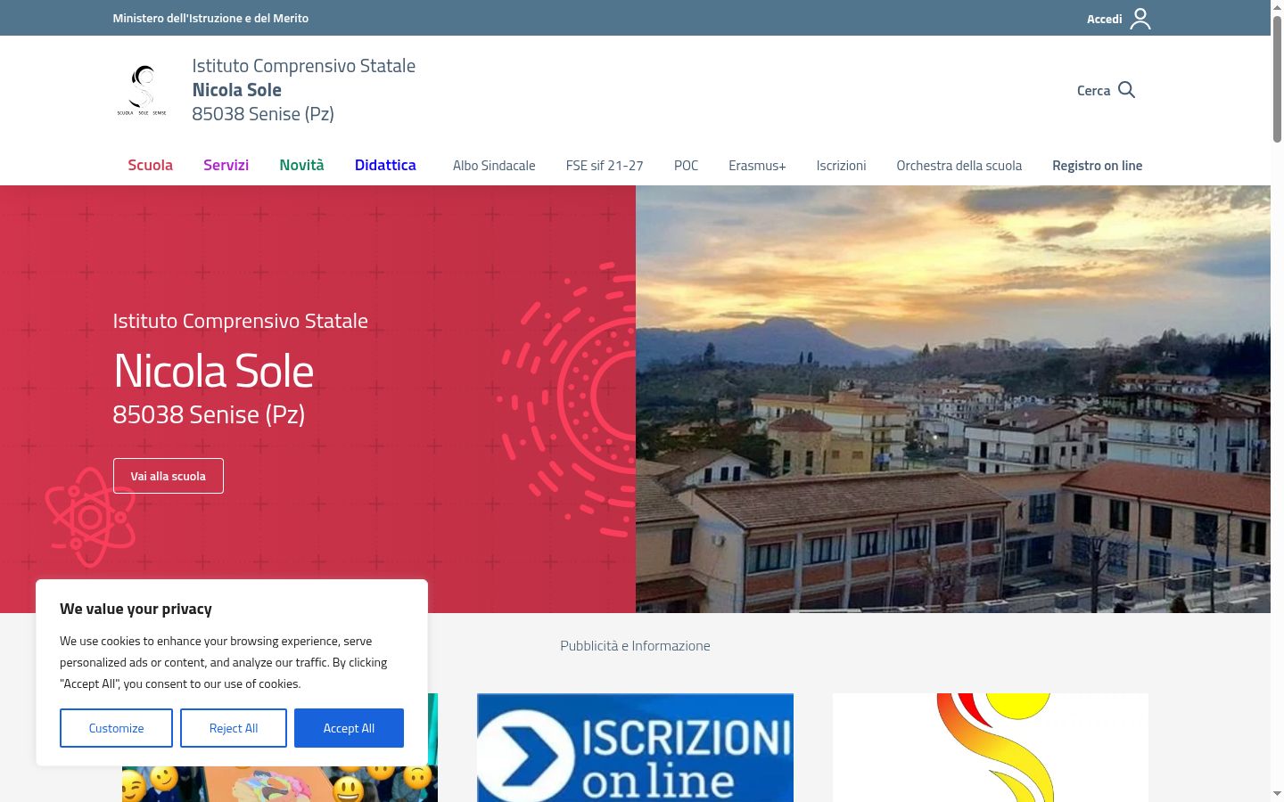 Screenshot of the consent banner shown before any interaction