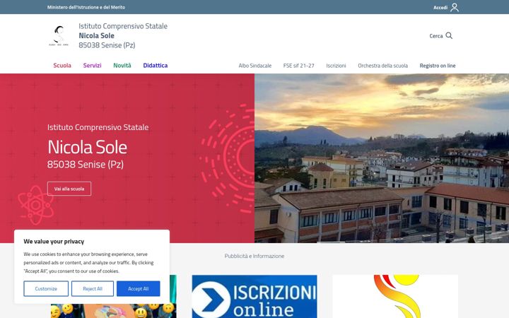 Screenshot of icnicolasolesenise.edu.it
