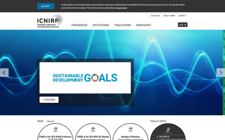Screenshot of icnirp.org