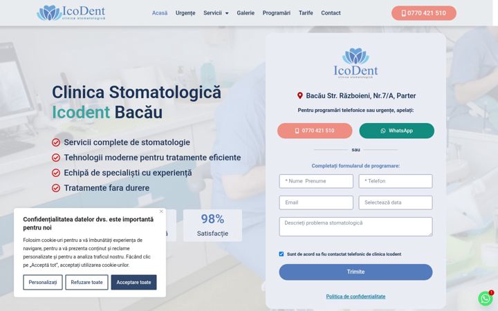 Screenshot of icodent.ro