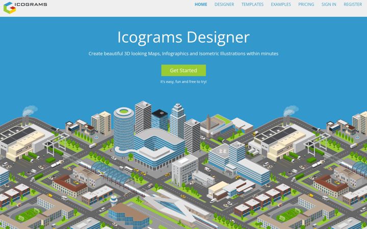 Screenshot of icograms.com