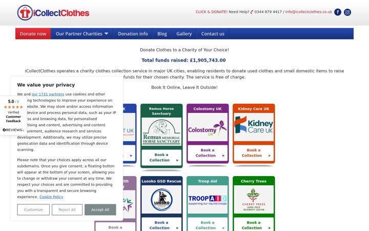 Screenshot of icollectclothes.co.uk