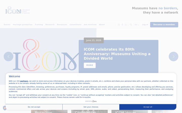 Screenshot of icom.museum