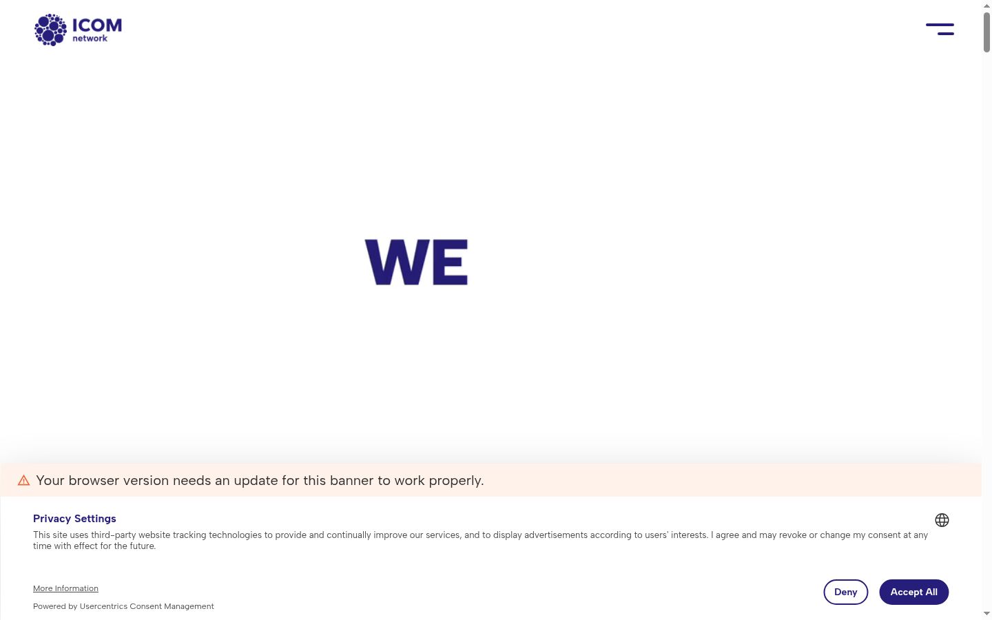 Screenshot of the consent banner shown before any interaction