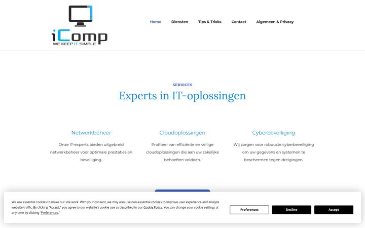 Screenshot of icomp.be