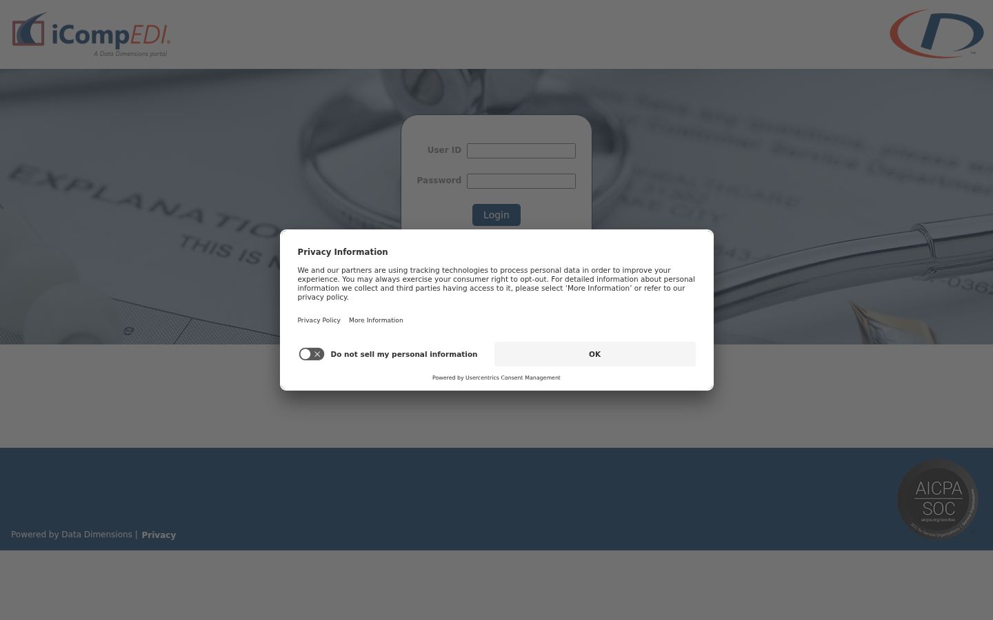 Screenshot del banner di consenso mostrato prima di qualsiasi interazione