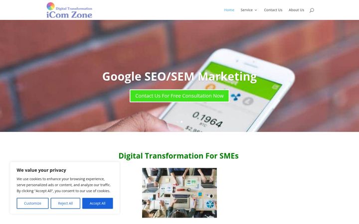 Screenshot of icomzone.com
