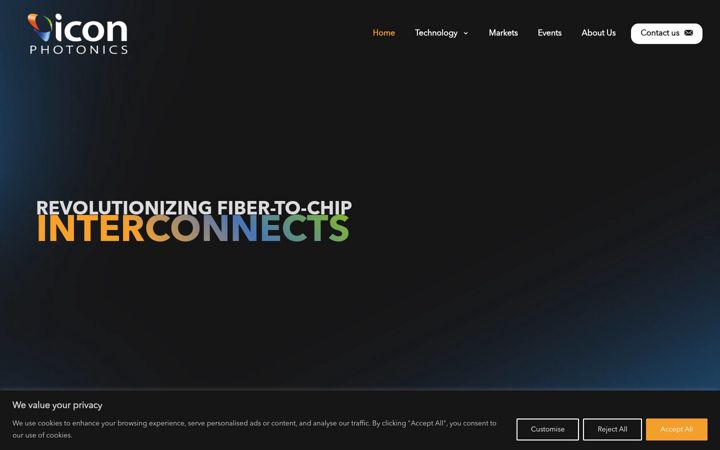 Screenshot of icon-photonics.com