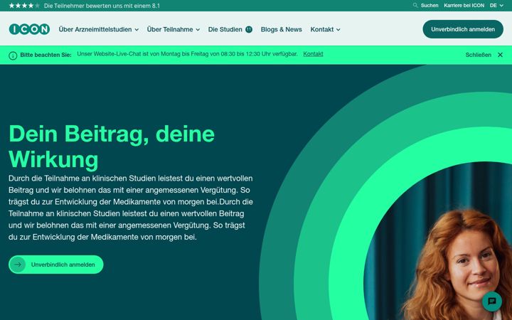 Screenshot of iconarzneimittelforschung.de