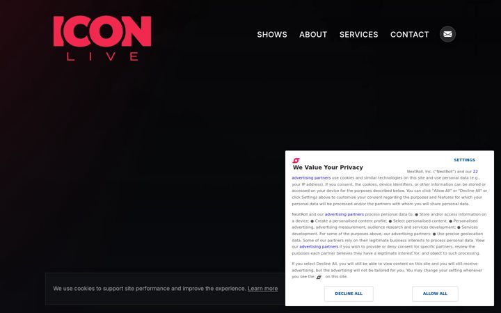 Screenshot of iconconcerts.com