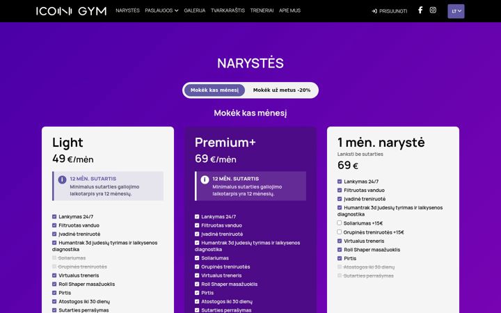 Posnetek zaslona icongym.lt