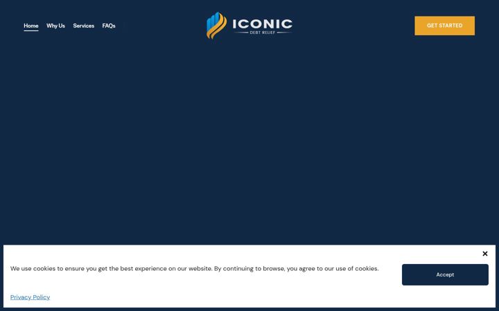 Screenshot of iconicdebtrelief.com