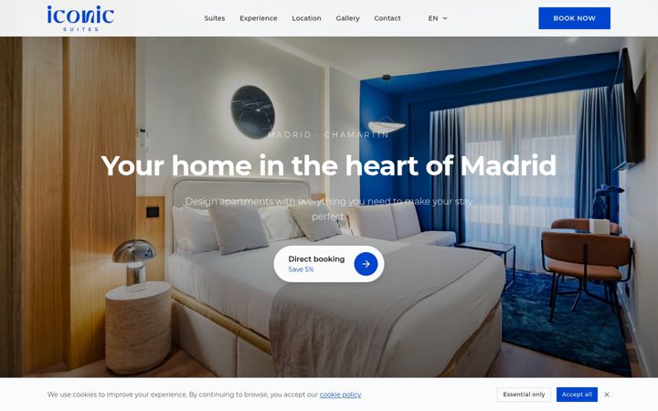Screenshot of iconicsuites.com