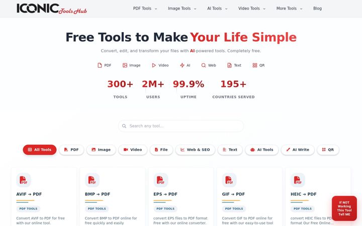 Screenshot of iconictoolshub.com