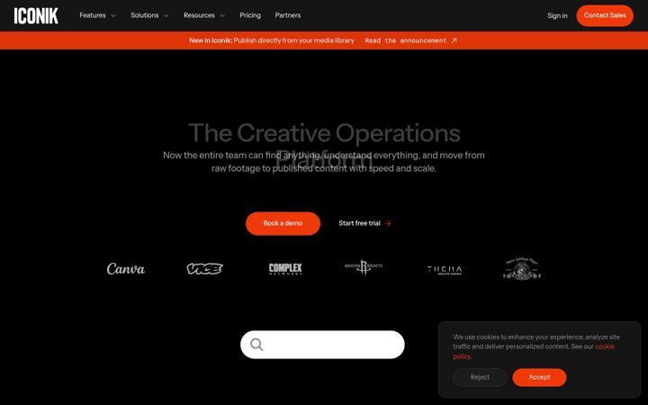Screenshot of iconik.io