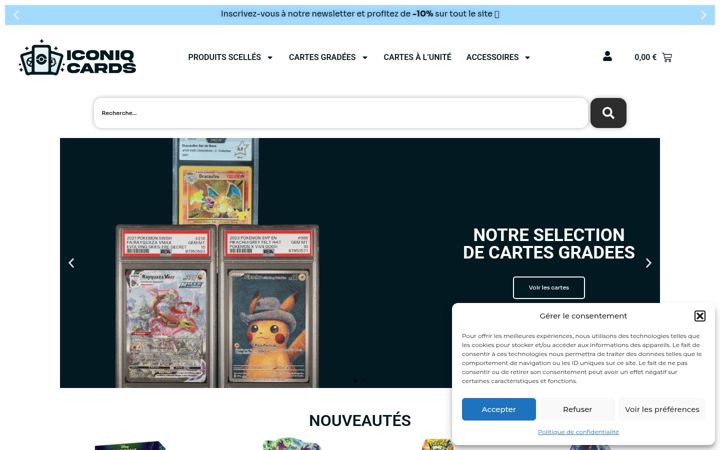 Screenshot of iconiqcards.com