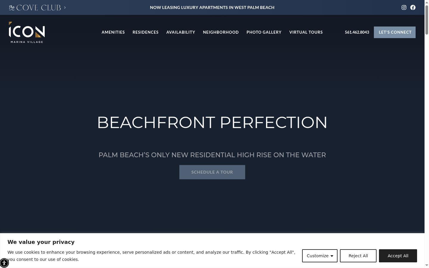 Screenshot of the consent banner shown before any interaction