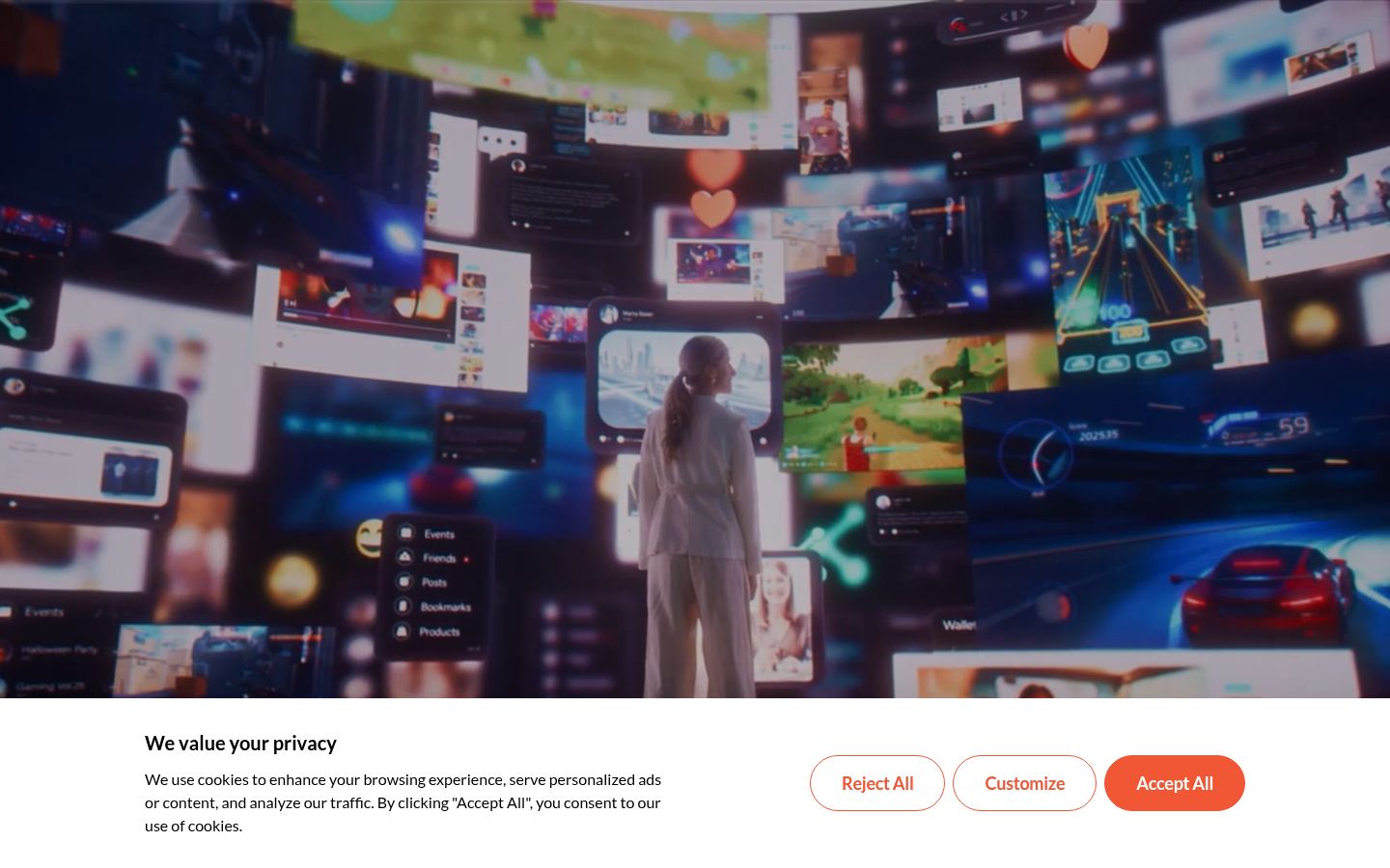 Screenshot of the consent banner shown before any interaction