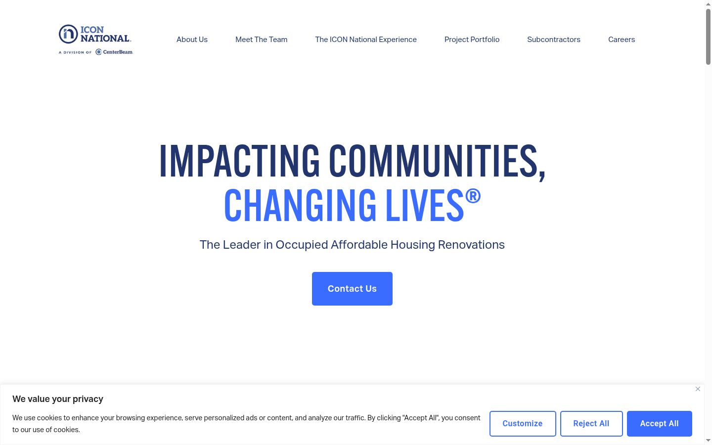Screenshot of the consent banner shown before any interaction