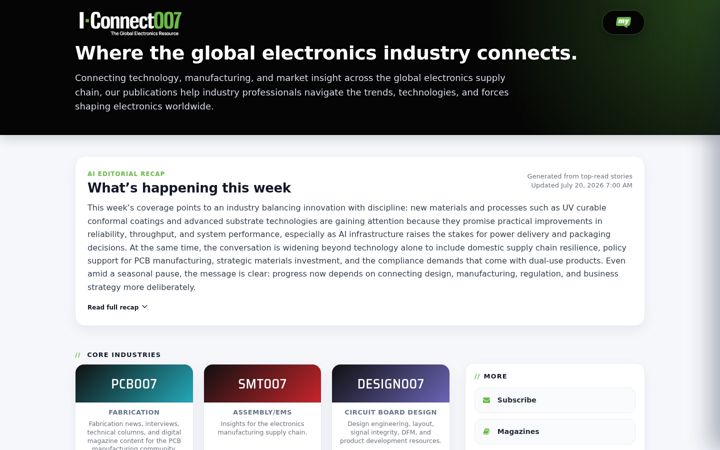 Screenshot of iconnect007.com