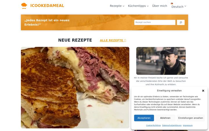 Screenshot of icookedameal.com
