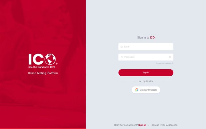 Screenshot of icopracticeexams.com